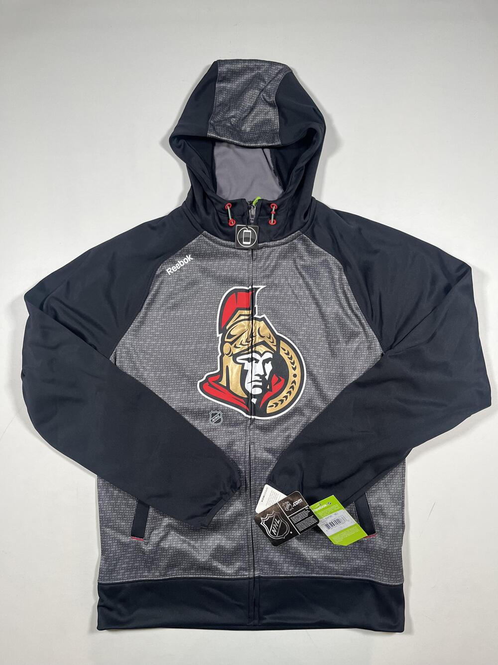 New Ottawa Senators Hoodie Sweatshirt Mens Small Gray NHL Hockey Reebok Full Zip